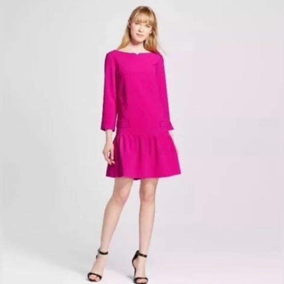 NWT Victoria Beckham X Target Bateau Neck Drop Waist Dress Small - Picture 10 of 10